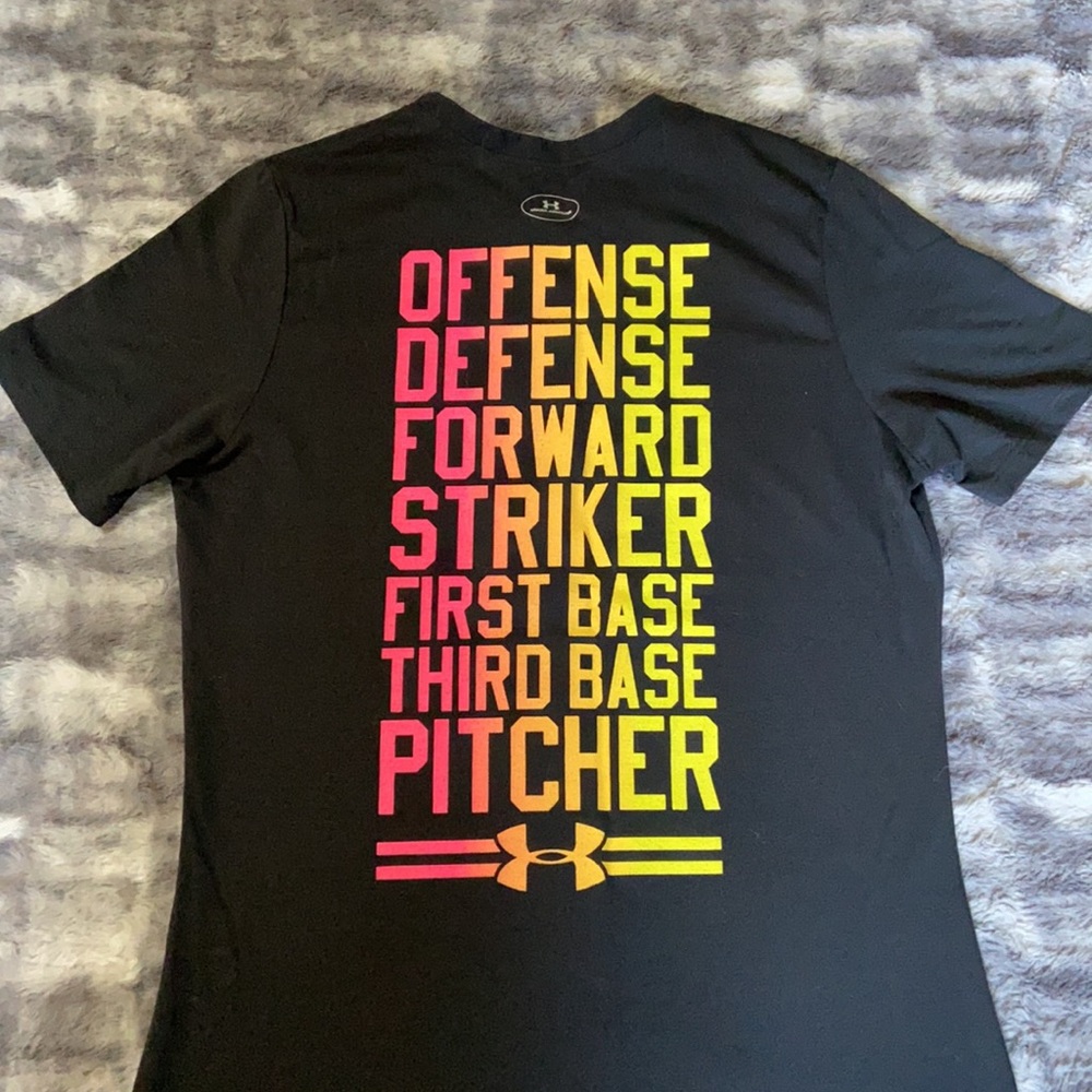 Under Armour Solid Black & Multi-Colored Short Sl… - image 7